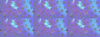 Çizim çiçek deseni duvar kâğıdı olarak kullanılabilir. Mor renkli çiçekler. Raster illüstrasyonu.