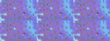 Raster illüstrasyonu. Mor renklere karalamalar çizilmiş çiçek deseni.