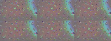 Nakış desenli çiçek deseni. Renkli grunge soyut arkaplanı kologri çiçeklerle süslüyor. İzler, kumaş, duvar kağıtları, tekstil için raster dokusu.