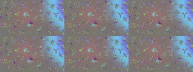 Üzerinde gri renkte karalamalar olan çiçek desenleri çiz. Raster illüstrasyonu.