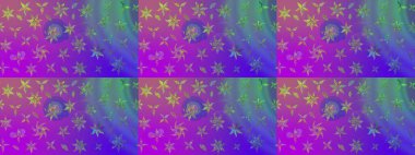 Mor renkli çiçekler. Kumaş desenli papatya çiçekleri ayrıntıları.