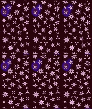 Raster illüstrasyonundaki çiçek desenli çizim. Suluboya tarzında kahverengi renkte çiçekler.