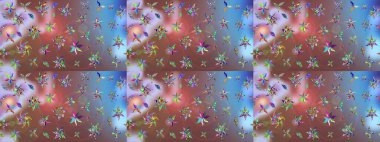 Küçük çiçekte güzel bir desen. Motley illüstrasyonu. Küçük renkli çiçekler. Moda baskıları için zarif bir şablon. Kahverengi çiçekli bahar çiçekleri.