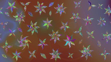 Moda baskıları için zarif bir şablon. Halk tarzı. Parlak renkli çiçekleri ve kahverengi renkli yaprakları olan harika bir çiçek deseni. Modern çiçek arkaplanı.