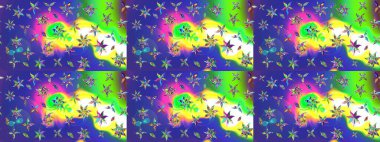 Elle çizilmiş. Doodle çiçekler ve dalları, otlar ve çiçekler. Güzel kumaş deseni. Raster illüstrasyon.