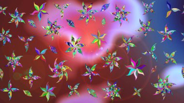 Çiçekli çiçek deseni, suluboya. Küçük çiçekte güzel bir çiçek deseni var. Raster deseni.