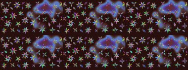 Çiçekler suluboya eskiz deseni. Raster Stili kumaş deseni.