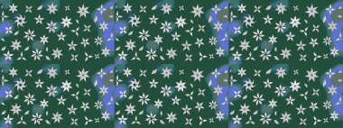 Çiçek desenli raster, yeşil çizgi grafik desenli soyut raster arkaplan. Modern stil dokusu.