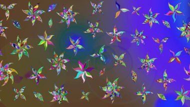 Şirin çiçekler. Raster Moda kumaş deseni. Çizgi çizimi deseni.