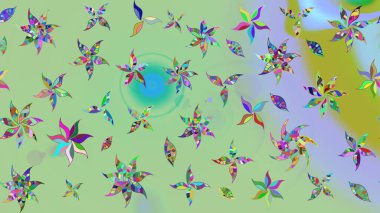 Çiçekli çiçek deseni, suluboya. Renkli Bahar Teması eskiz kalıbı. Tarafsız renklerde çiçekler. Düz Çiçek Elementleri Tasarımı. Raster illüstrasyonu.