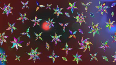 Robot resim. Küçük çiçekteki sevimli çiçek deseni. Raster illüstrasyonu.