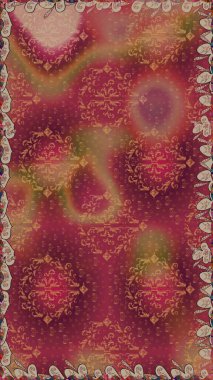 Çiçek. Kırmızı renklerde. Raster illüstrasyonu. Kusursuz dekoratif arka plan, çiçek mandala.