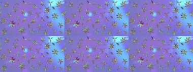 Güzel kumaş deseni. Renkli Bahar Teması eskiz kalıbı. Karalama çiçeği. Raster illüstrasyonu. Zentangle soyut çiçekleri. Düz Çiçek Elementleri Tasarımı.