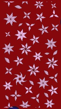 Asya tekstil tarzında. Raster illüstrasyonu. Kırmızı renkte çiçekler. Raster illüstrasyonu. Çiçek desenini çiz.