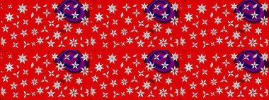 Düz Çiçek Elementleri Tasarımı. Renkli Yaz Temalı eskiz kalıbı. Çiçekli eskiz çizimi. Kırmızı renkte çiçekler.