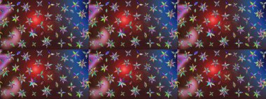 Raster illüstrasyonundaki çiçek desenli çizim. Kahverengi renkte çiçekler.