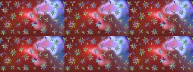 Raster düz çiçek çizim deseni. Hediye ambalaj kağıdı, tebrik kartları, posterler ve pankart tasarımı. Kahverengi renkte çiçekler.