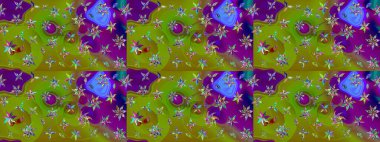 Raster illüstrasyonundaki çiçek desenli çizim. Renkli Bahar Teması eskiz kalıbı. Düz Çiçek Elementleri Tasarımı. Süslü kumaş deseni.