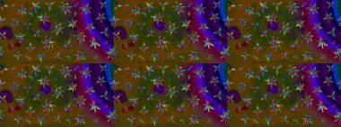 Düz Çiçek Elementleri Tasarımı. Çiçekli çizim şekli. Renkli Bahar Teması eskiz kalıbı. Kahverengi renkte çiçekler.