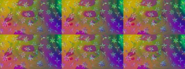 Raster illüstrasyonundaki çiçek desenli çizim. Düz Çiçek Elementleri Tasarımı. Renkli Bahar Teması eskiz kalıbı. Süslü kumaş deseni.