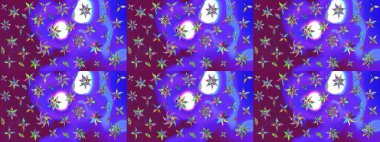 Mor renklerde. Menekşe renginde mor papatya deseni. Raster illüstrasyonu.