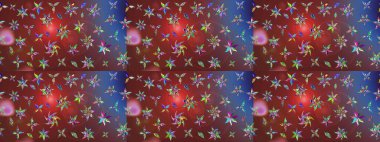 Çiçekleri, deniz kabukları, mandalaları ve suluboya efektleriyle donanma geçmişi. Yatak çarşafları, ceket, paket tasarımı, kumaş ve moda kavramları için tekstil baskısı. Çizim kalıbı etnik tasarım.