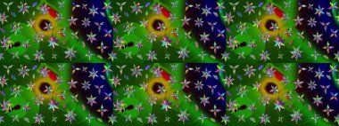 Hediye ambalaj kağıdı, tebrik kartları, posterler ve pankart tasarımı. Yeşil renkli çiçekler. Raster düz çiçek çizim deseni.