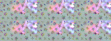 Raster illüstrasyonu. Küçük çiçekteki sevimli çiçek deseni. Çizim.