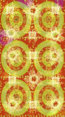 Kar Tanesi Mozaik ikonu. Düz dizayn. Sembol kışı, donmuş, Noel, yeni yıl tatili. Raster illüstrasyonu. Sarı, turuncu ve yeşil siluet kar tanesi işareti. Grafiksel element dekorasyonu.