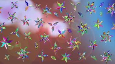 Kahverengi renkte çiçekli çiçek deseni. Suluboya tarzında kahverengi renkte çiçekler.