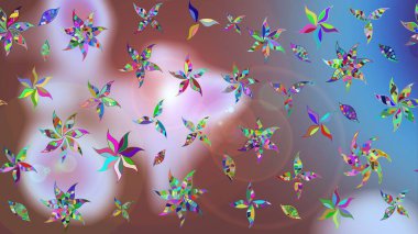 Çizgi çizimi kalıbı. Raster Moda kumaş deseni. Şirin çiçekler..