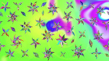 Üst manzara, yumuşak stil. Yeşil renkte manzaralı çiçek deseni. Çiçek kompozisyonu, el boyası, hassas şablon. Sevgililer günü ve tebrik kartı konsepti için şık bir davet.