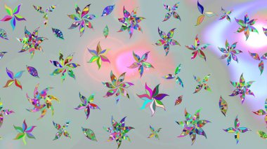 Kabile sanatı boho baskısı, klasik çiçek arkaplanı. Arkaplan dokusu, duvar kağıdı, çiçek temalı gri renkler. Soyut etnik raster çizim kalıbı.