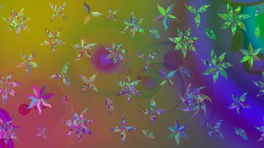 Çizim kalıbı. Hint süsü. Raster illüstrasyonu. Yeşil renklerde. Renkli süs kenarı. Çiçek duvar kağıdı.