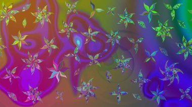 Mor renkler. Suluboya resim taklit Raster çizimi. El çizimi, soyut ve süslü elementler. Yaz çiçekleri teması. Klasik çiçekler..