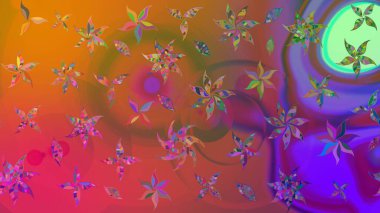 Turuncu renkte şirin çiçekler. Moda baskısı, albüm, ambalaj kağıdı ve duvar kağıdı için zarif dekoratif süslemeler. Küçük çiçekli basit bir çiçek çizimi. Raster illüstrasyonu.