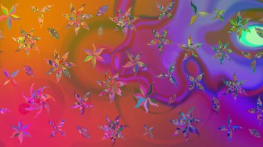 Raster illüstrasyonu. Küçük çaplı çiçeklerdeki basit şirin desenler. Tekstil veya kitap kapakları, imalat, duvar kağıtları, baskı, hediye paketi ve yapıştırma kitabı için çiçek eskiz geçmişi.