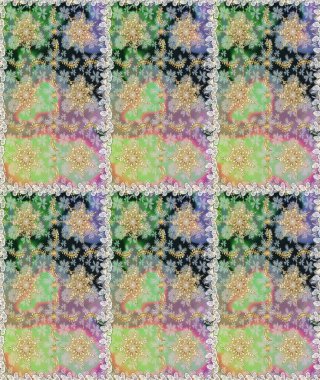 Barok tarzında duvar kâğıdı tasarımı için eskiz şablonu arka planı. Süslü raster dekorasyonu. Altın elementlerle nötr renklerde altın desen.