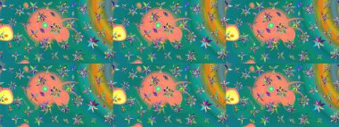 Mavi renkli çiçekler. Çiçek desenli eskiz. Tişört baskısı için çiçek boyama rasteriName.