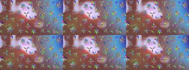 Raster illüstrasyonu. Çizim çiçek deseni duvar kâğıdı olarak kullanılabilir. Kahverengi renkte çiçekler.