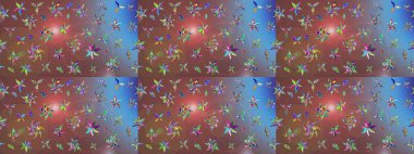 Sevimli küçük çiçek desenle. Raster resim. Çiçek desenli çiçek ve yaprakları ile.