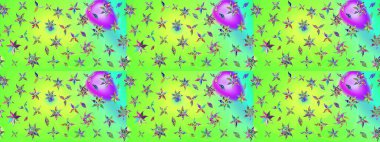 Yeşil renkli çiçekler. Raster düz çiçek çizim deseni. Tasarım hediye paketi, tebrik kartları, posterler ve afiş tasarımı.