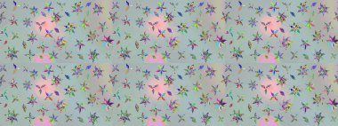 Çiçekler suluboya eskiz deseni. Raster Stili kumaş deseni.