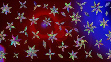 Kahverengi renkli çiçekler. Raster illüstrasyonu. El çizimi çiçekli soyut çizim deseni.