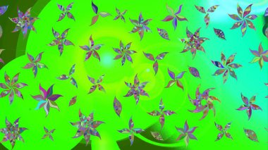 Modern gelişim yeşil raster arka plan duvar kâğıdı illüstrasyonu klasik çizgili, desenli desenli çiçekler, çiçekli süsler. Çiçekli el çizimi çizimi deseni.