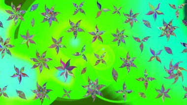 Sabıka fotoğraflarında, bebek kıyafetlerinde, duvar kâğıtlarında, paket kutularında falan kullanılabilir. Zarif, parlak ve yeşil çiçek desenli bir taslak. Raster..