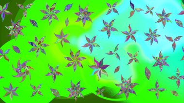 Sevgililer günü ve tebrik kartı konsepti için şık bir davetiye. Çiçek kompozisyonu, el boyası, hassas şablon. Üst manzara, yumuşak stil. Yeşil renkte manzaralı çiçek deseni.