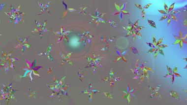 Gri renklerde bahar çiçekleri. Çiçekli karalama şeklinde Raster çiçek deseni. Raster illüstrasyonu.