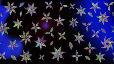 Renkli Bahar Teması eskiz kalıbı. Düz Çiçek Elementleri Tasarımı. Çiçek deseni. Chichi 'nin kumaş kalıbını çiz. Raster illüstrasyonu.