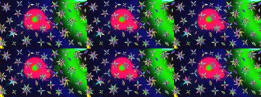 Raster illüstrasyonundaki çiçek desenli çizim. Düz Çiçek Elementleri Tasarımı. Renkli Bahar Teması eskiz kalıbı. Güzel kumaş deseni.